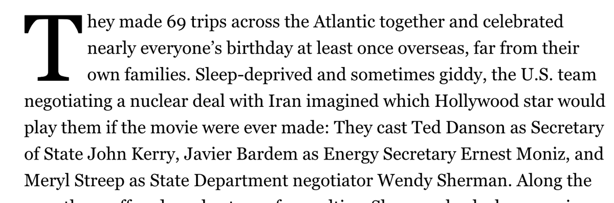When you look at this weak, despised regime in Iran, remember the dozens upon dozens of trips to court it. Kerry &amp; his team, intoxicated by their sense of historic mission, began memorializing themselves in advance, imagining the Hollywood film that would commemorate the JCPOA.