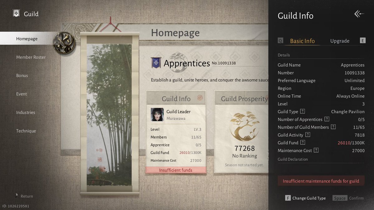 GUYS PLEASE JOIN OUR GUILD IN WHERE WINDS MEET IF YOU ARE FREE WE ARE DESPERATE