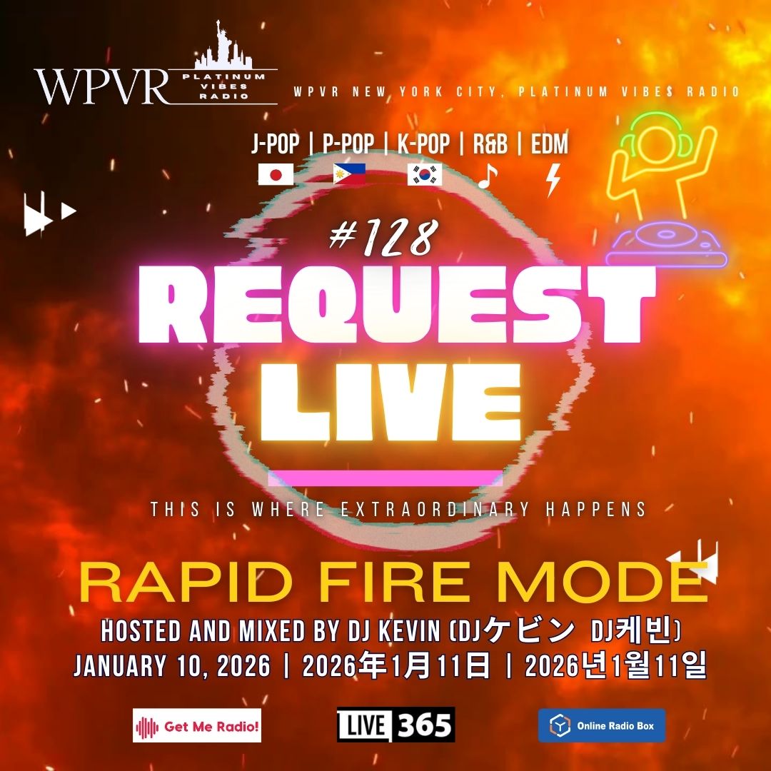 platinumvibes8's tweet photo. ⚡️🔊 Playing soon January 10, 2026 at 18:00 |  January 11 at 8:00 JST/KST🎚️Greetings Platinum Community! Thank you for tuning into WPVR NYC PLATINUM VIBES REQUEST LIVE - Episode Number 127, JANUARY 3, 2026. The schedule for the special segments is ⚡️:  

🎶SONGS PLAYED AT FULL-LENGTH - until 20:15
🎹BALLAD SECTION- 20:20-21:00
🔥RAPID FIRE MODE SECTION- 21:10-10:00

👂Listen for free at https://t.co/d2BfMyJz5t or https://t.co/oaAyYbEoGr

DJ Kevin が、J-Pop 🇯🇵、P-Pop 🇵🇭、K-Pop 🇰🇷、Asian Hip-Hop 🎚️, R&B 🎶、EDM ⚡️ に関する最高のリクエストを受け付けますので、ショーの前とショー中に WPVR NY コミュニティ  からリクエスト
を送信してください https://t.co/yKuUdPKZzb…  | Submit your requests at https://t.co/yKuUdPKZzb…

#wpvrrequests #wpvrrequestlive #DJKevin #音楽 #wpvr #WeekendVibes #SaturdayVibes #saturdayfun #RadioShow #SaturdayMood