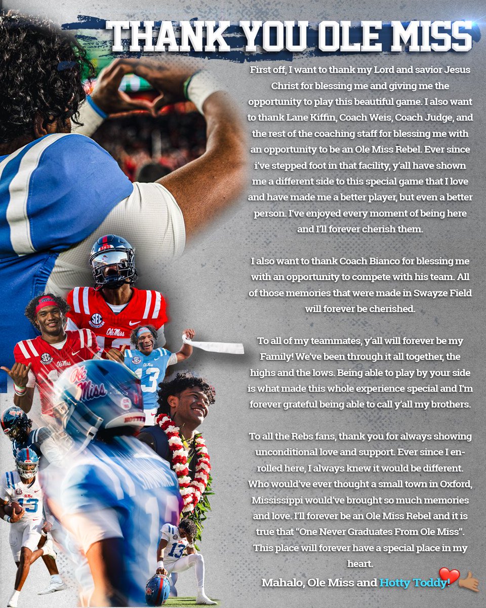 austnsimmons's tweet image. Forever a Rebel!
Thank you, Ole Miss. ❤️ #HottyToddy