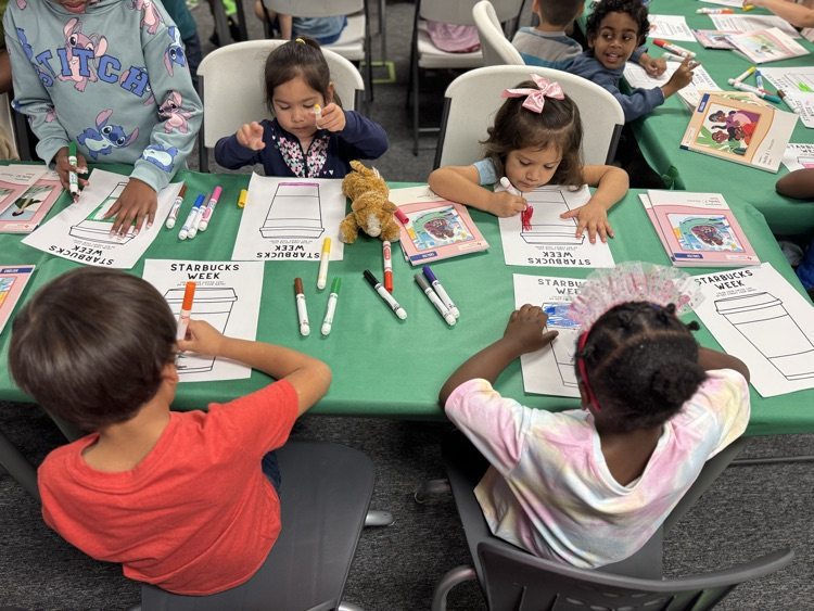 Learning the alphabet in the most fun way—S is for Starbucks! ☕✨ A special treat yesterday for Ms. Miller, Ms. Jordan, and Ms. Quin's students.