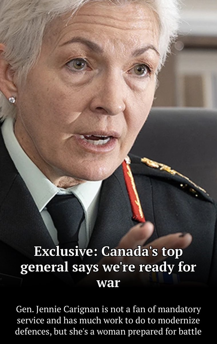 YourAnonCentral's tweet image. Canada’s Chief of the Defence Staff says “Canada is ready for war”