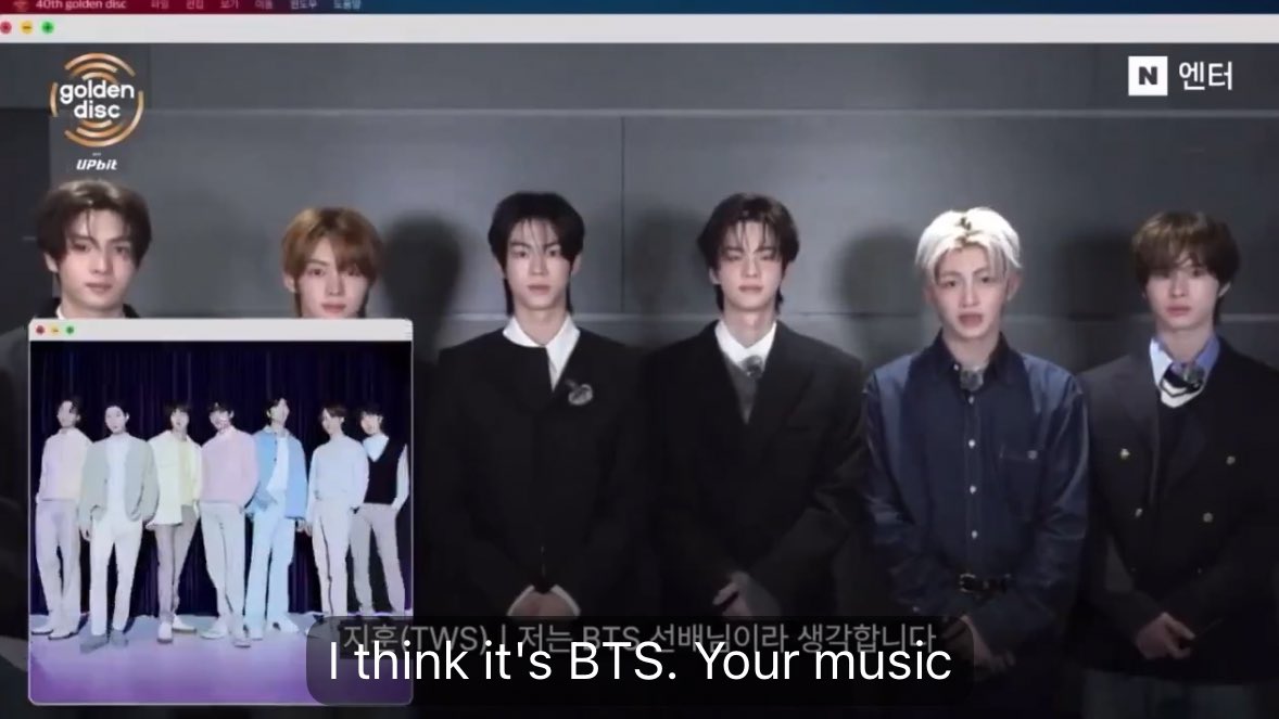 btschartsdailyc's tweet image. The Groups TWS and ENHYPEN’s Jay selected #BTS as the representative of “Universal Language” at the Golden Disc Awards!

"I think it's BTS sunbaenim. Their music already touched the hearts of so many people around the world[..] Thanks to BTS, overseas fans seem to have opened…