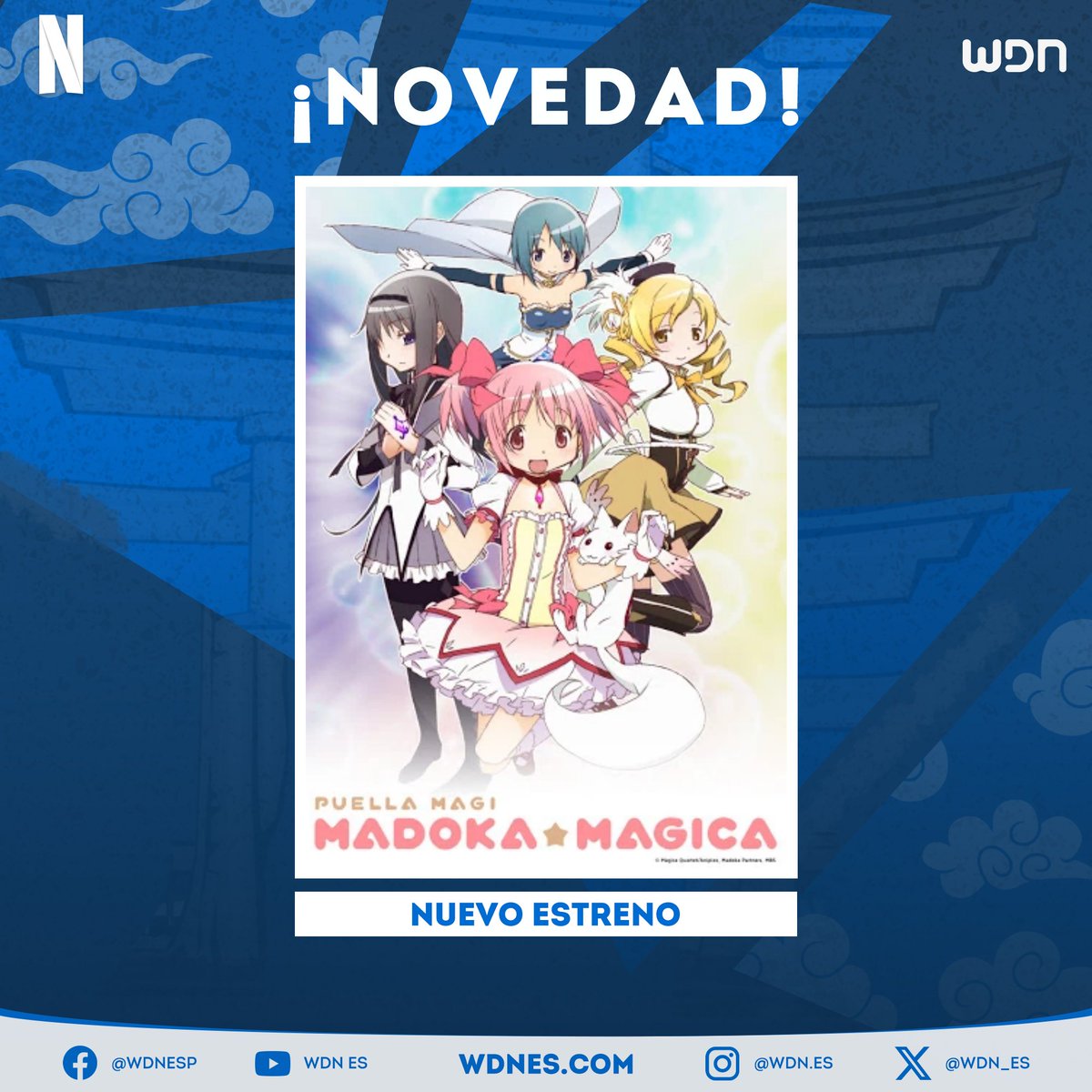 WDN_Topic's tweet image. 📺 | Anime
El anime "Puella Magi Madoka Magica" ya se encuentra disponible en Netflix Estados Unidos con subtitulos al español latino. #Netflix #Anime #Aniplex #PuellaMagiMadokaMagica
