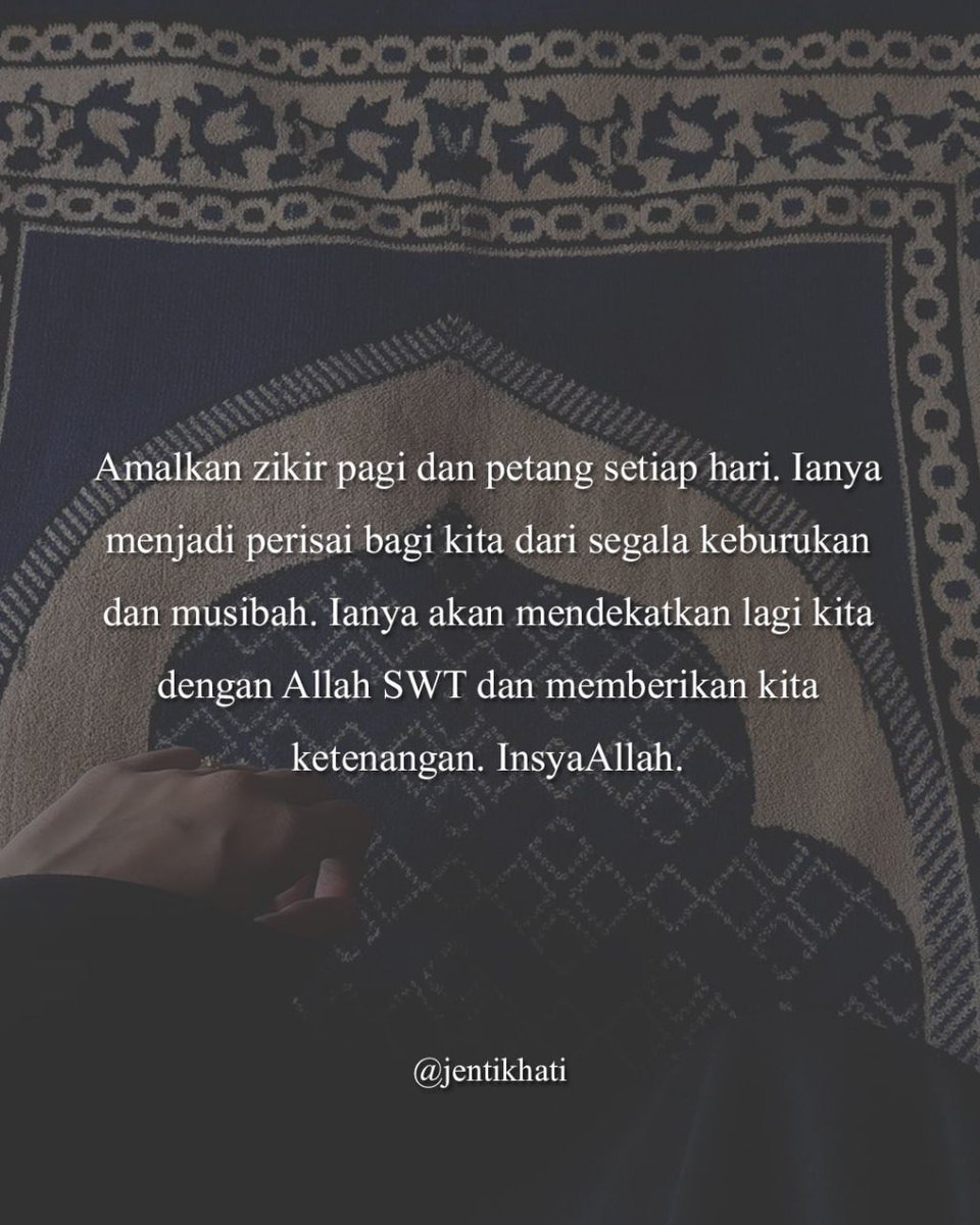 Biasakan diri untuk bacakan zikir pagi dan petang setiap kali selepas solat.

Amalan berzikir boleh memudahkan rezeki, menenangkan diri, dijauhi godaan syaitan, hidup lebih berkat, menjadi lebih sabar dan sentiasa dekat dengan Allah SWT. InsyaAllah.