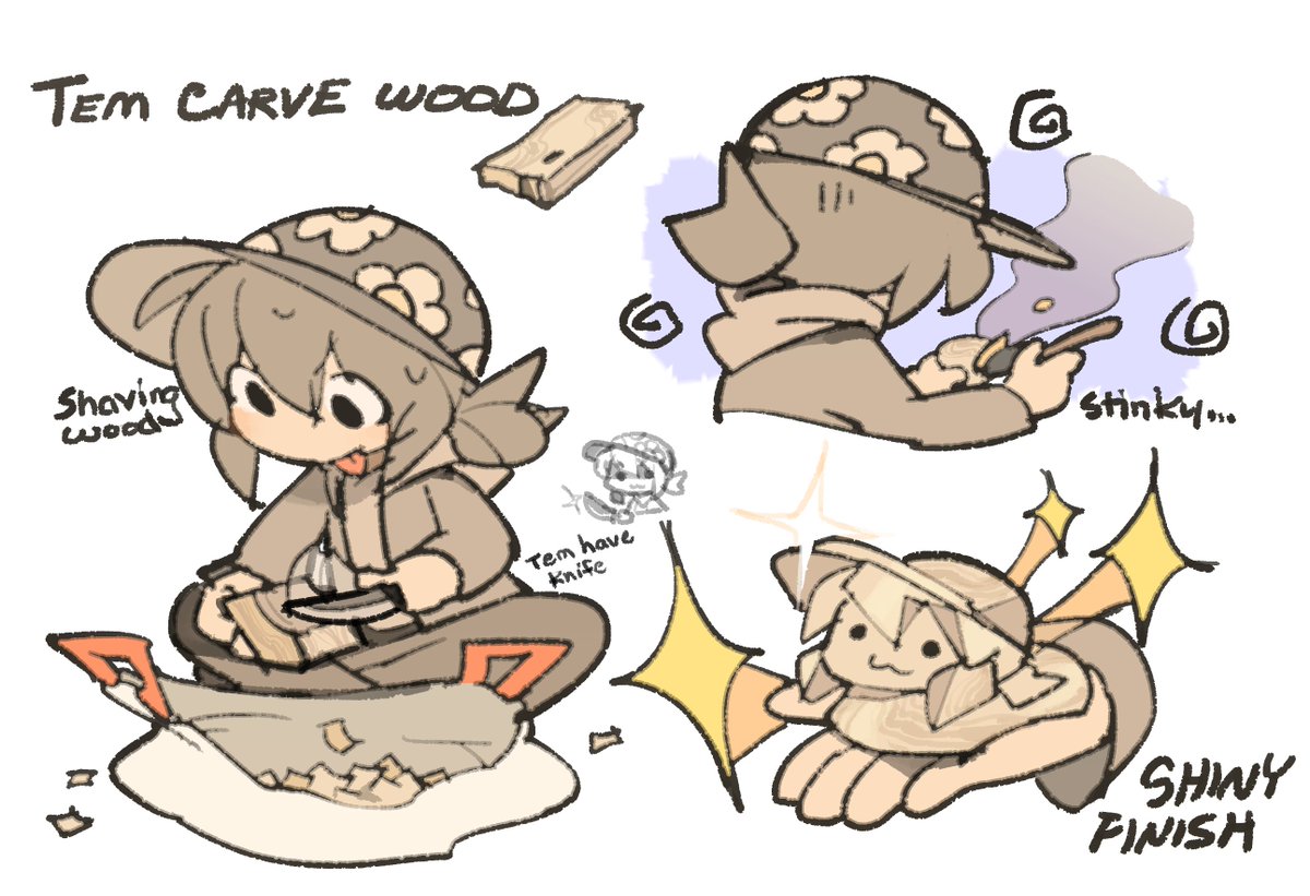 japan_tem's tweet image. tem carve a wood