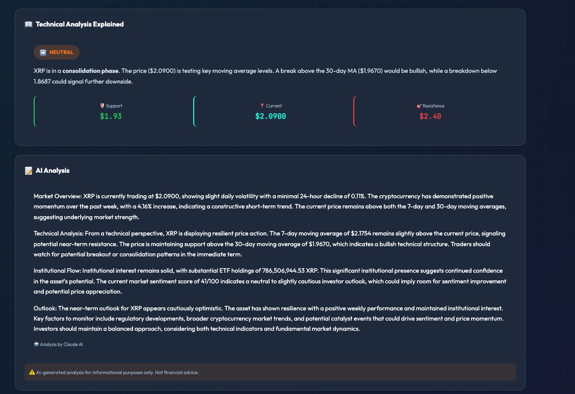 📝 XRP AI Analysis Market Overview: XRP is currently trading at $2.0900,  showing slight daily volatility with a minimal 24-hour decline of 0.11%.  The cryptocurrency has demonstrated positive momentum over the past