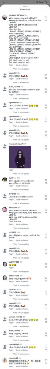 yumin_eri's tweet image. Btw this is what Ningning’s IG cmts look like for no reason n y’all still tryna convince us u don’t care? lmao imagine if u actually did