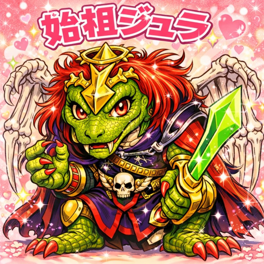 少女漫画風の始祖ジュラ💖 #ビックリマンシール #始祖ジュラ