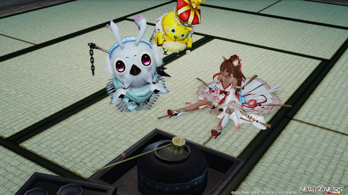 bombbombclam's tweet image. おっはー♪
旧のチームルームの茶室でのんびり〜♪よく見たらこの畳めっちゃデカいわねw
#メンテの日じゃないけどssを貼る