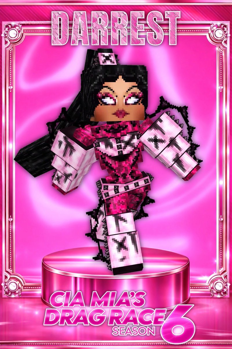 Darrest (<a href="/darrestdrag/">Darrest</a>) stuns for Cia Mia's (<a href="/CiaMiaRBLX/">Cia Mia</a>) Drag Race Season 6. 🩷