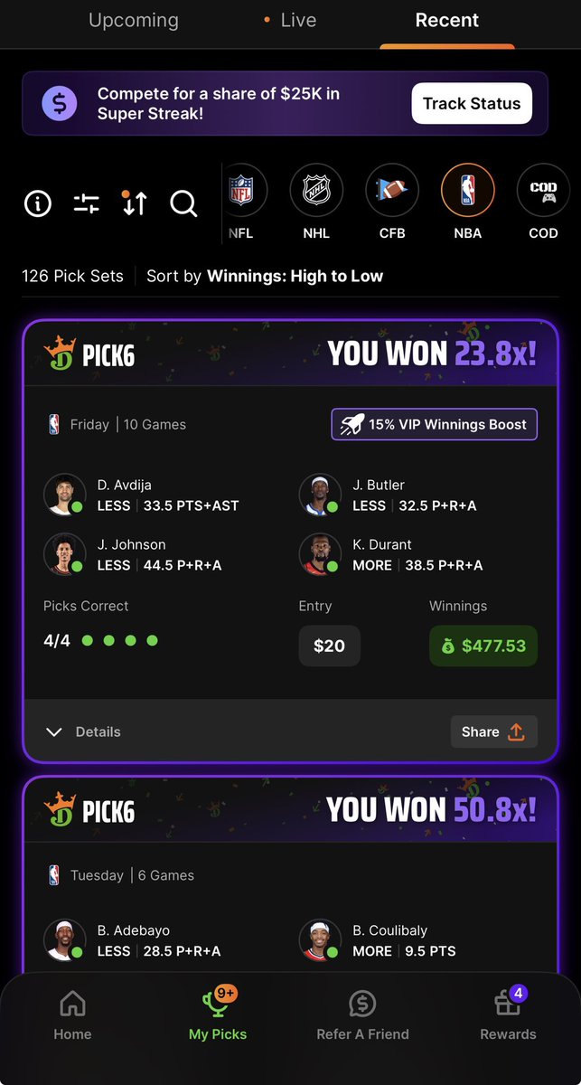 _SS2828's tweet image. 🚨 @DraftKings @Pick6 TOOK $85,000 FROM MY ACCOUNT 🚨 

$85K in unpaid winnings vanished from my page, no longer any proof of these winnings in my history