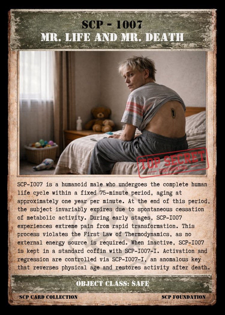 scpcollection's tweet image. #SCP #SCPFoundation #SCP1007 #MrLifeAndMrDeath