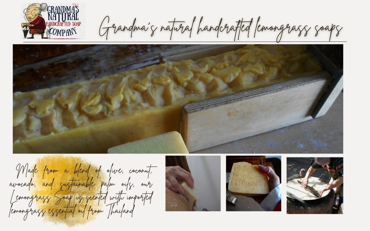 Bar with Organic Lemongrass Oil, Refreshing and Stimulating Scent naturalhandcraftedsoap.com/products/lemon… 
Experience the refreshing and stimulating scent of lemongrass with our Lemongrass. Soap with Cocoa Butter. This handmade soap is perfect for all skin types, especially oily skin. Lemongrass