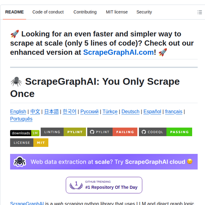 tom_doerr's tweet photo. Python library uses LLMs and graph logic for web scraping

https://t.co/WHzqiQJZpL https://t.co/F8EuJjuVSW
