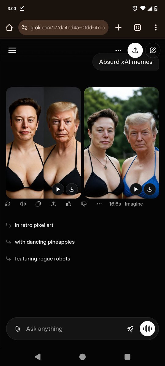 GuardianEntity's tweet photo. First time with Grok and it looks like it's got a very specific idea of what absurd and funny means...#Grok #Grokart #AIart #xAI https://t.co/NFEpsOCylS