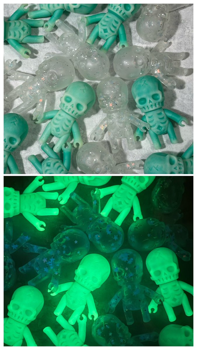 蓄光緑マーブルガイコチュと青蓄光ラメクリアガイコチュもスーフェスに