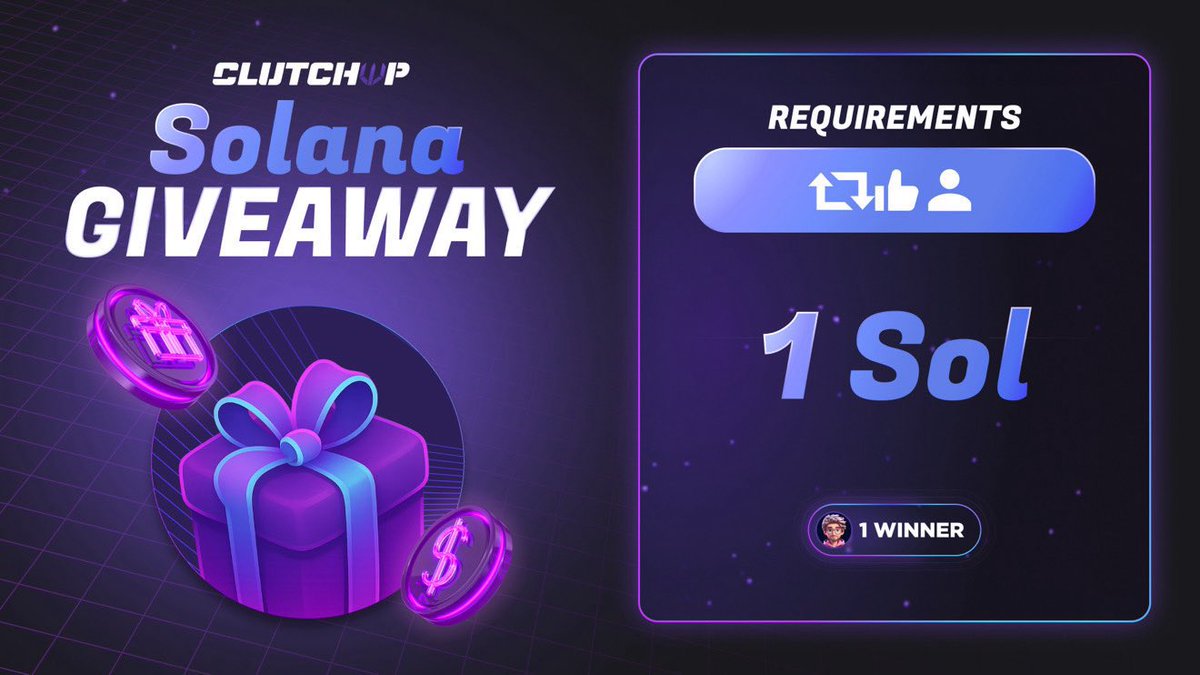 clutchupgg's tweet image. 1 $SOL Giveaway

 ☑️Requirements

1.Follow @clutchupgg 
2.Like &amp;amp; RT 
3.Comment a slot you’d never play again.

⏳rolls in: 2 Days