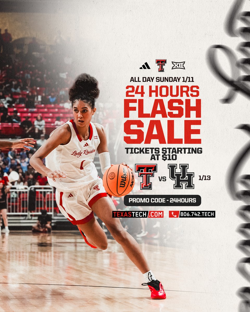 No. 17 <a href="/LadyRaiderWBB/">Lady Raider Basketball</a> is 18-0 and back home on Tuesday at 6pm.

LET'S PACK THE USA!

 🎟️: wreckem.co/24Hours