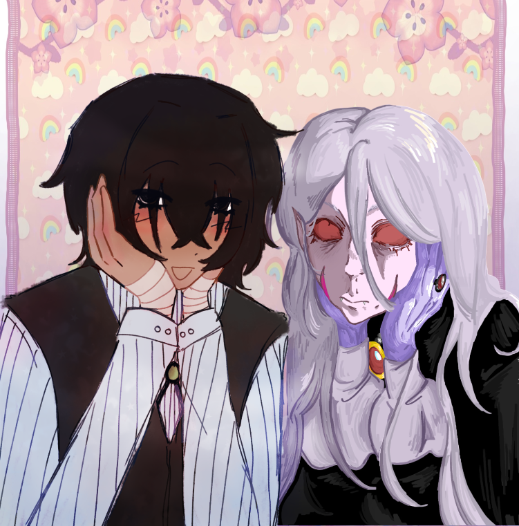 chuuyasprecious's tweet image. art collab with @Nietot_ !!!! #bsd #dazai #bram