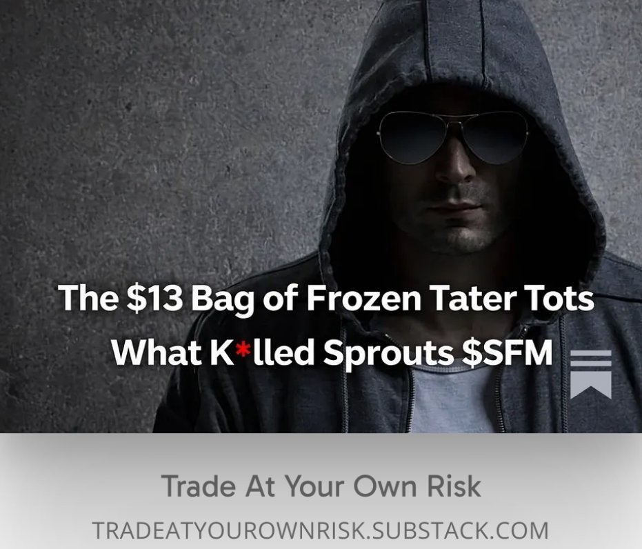 I recently went 'undercover' at a Sprouts Farmers Market $SFM I also discuss several undervalued tickers in here including $BULL + others. I also found an undervalued AI data center stock NO ONE is talking about. This ticker has 'Sandisk-y' qualities. 👇
tradeatyourownrisk.substack.com/p/what-klled-s…