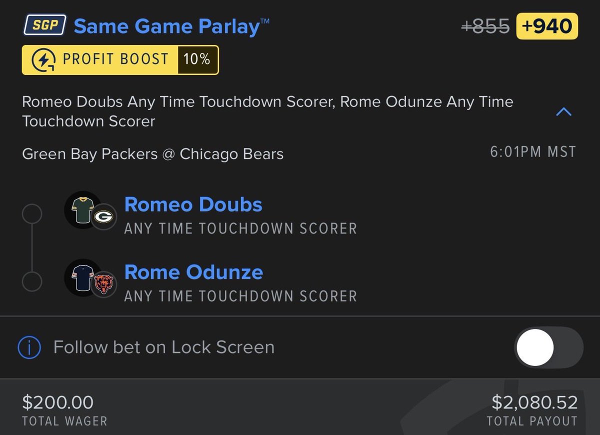 HumHoncho's tweet image. The isle of Rome for this Packers SGP