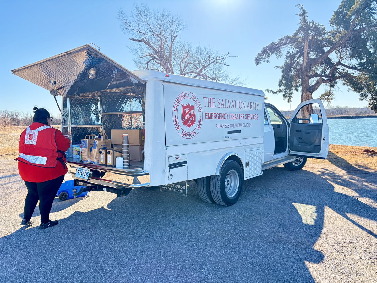 Today The Salvation Army of Grady &amp; Caddo Counties had the honor of feeding law enforcement officers breakfast and lunch as they continue search efforts in the community.
Please continue to keep the officers, search teams, and the entire situation in your prayers.