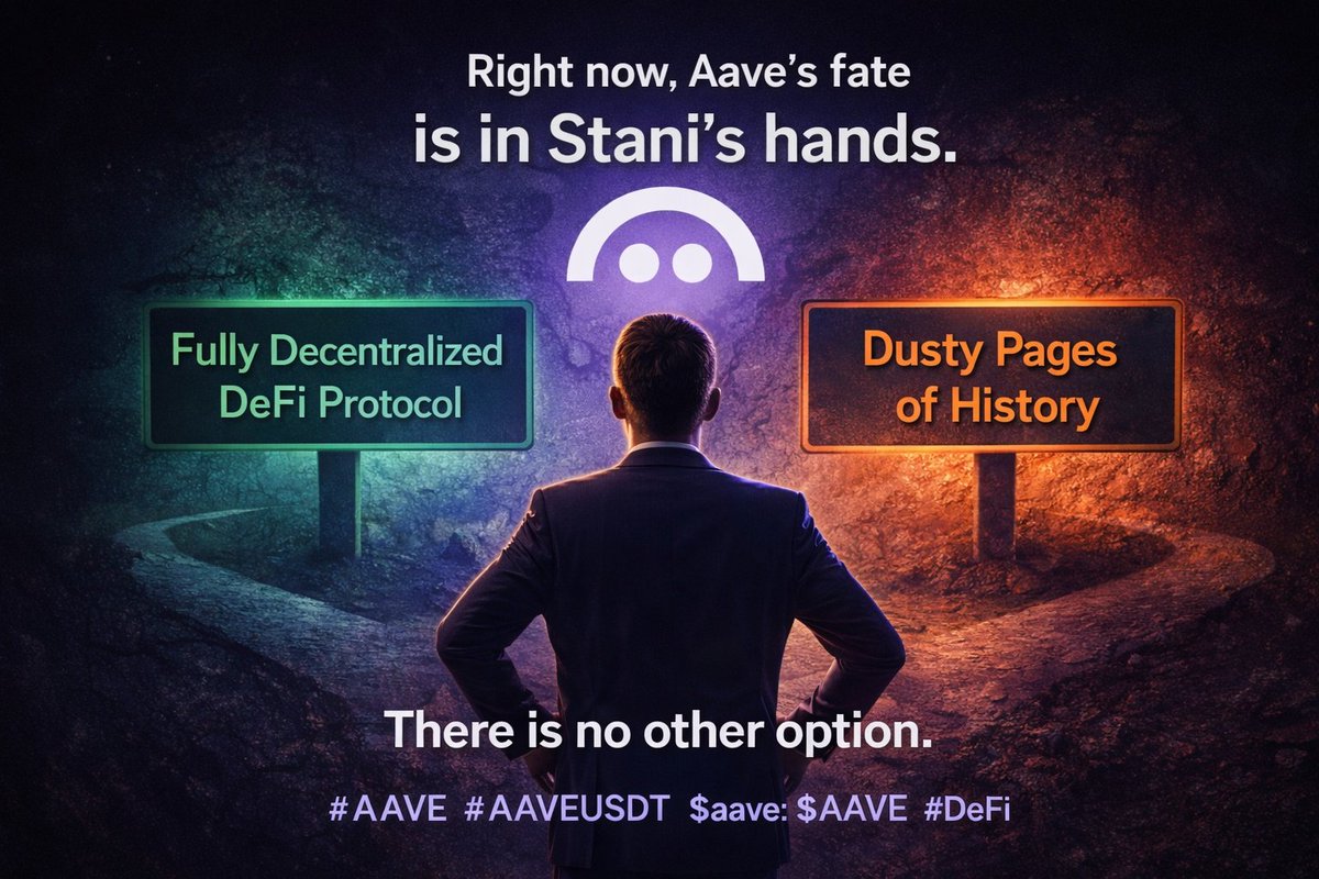 Right now, Aave’s fate is in Stani’s hands.
Aave either moves to a foundation-led governance and becomes a truly decentralized DeFi protocol,
or it makes the wrong choices and is buried in the dusty pages of history.
There is no other option. #AAVE #AAVEUSDT $aave $AAVE #DeFi