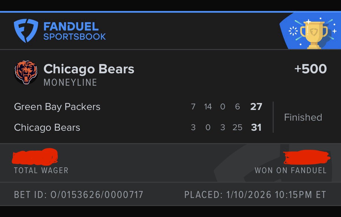 IndianaEDCGuy's tweet photo. What’s it mean to be”All In” #Allin To bet on the bears moneyline down 21-6!!! LFG!!! GO BEARS!!! @thekapman @WaddleandSilvy @carmendefalco @Jurko64 @sheanorling https://t.co/atywGM7LpX