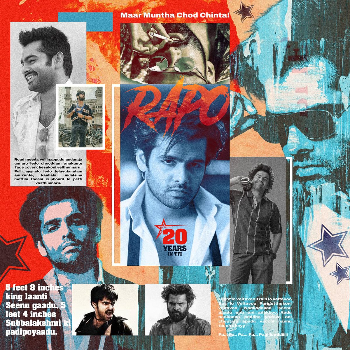 Here’s the special CDP to celebrate 20 years of our Energetic Star <a href="/ramsayz/">RAm POthineni</a> in TFI ❤️‍🔥

A rare all-round performer with two decades of electrifying energy &amp; iconic big-screen moments 🤩❤️

#20YearsOfRAPOInTFI
#RAPO #RAmPOthineni