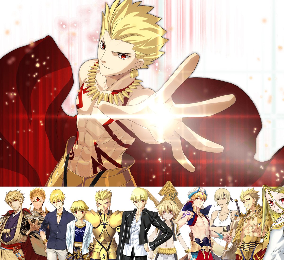 Let it be known that Gilgamesh is or was at some point a:
- Villain/Antagonist
- Anti-Hero
- Wise King
- Textile Shopkeeper
- Hotel/Casino Owner
- Playboy
- Gambler
- Doujinshi Investor
- Grand Archer
- Intergalactic Emperor (Servantverse)
- Daughter of a CEO (yes, you read that