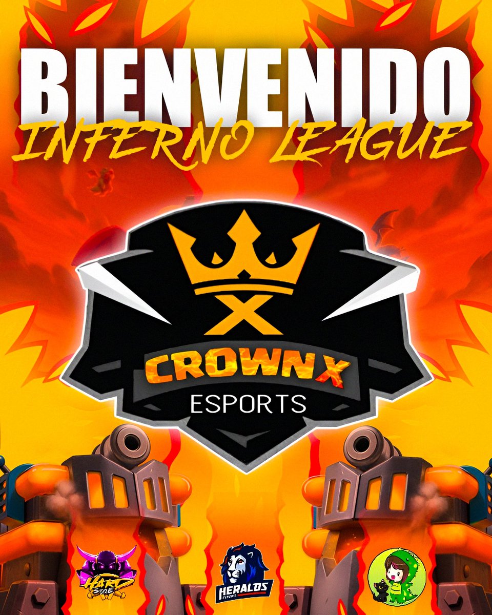 #InfernoLeagueE1 • ¡Bienvenidos! 😉

Desde Europa, demosle la bienvenida a <a href="/CrownX_Esports/">CrownX ESports</a> 🇪🇺.

Serán ellos los primeros campeones de la Inferno League? 👀

#ClashRoyale #WeAreInferno 🔥.