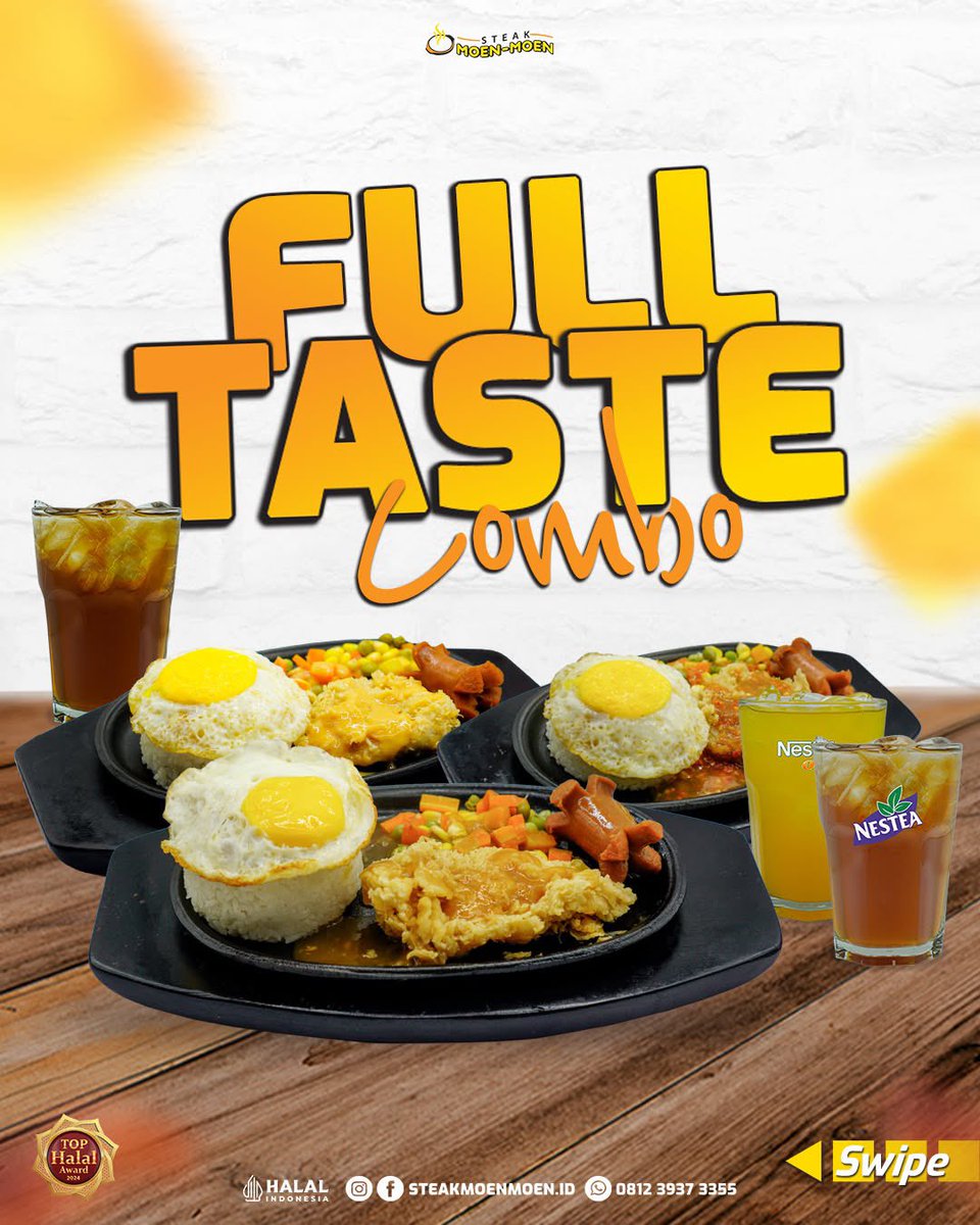 PAKET LENGKAP RASA NIKMAT! 👀✨

Ketika semua rasa berpadu dalam satu hidangan, mulai dari cheesy, spicy &amp; crispy joy bisa dinikmati dan pastinya bikin happy karna kelezatannya dan harga yang super bersahabat! Buruan ke Steak Moen-Moen, di Subha Food Court Lantai 3 🥰