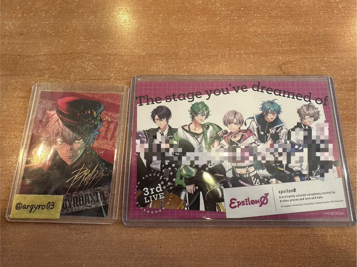 argyro03's tweet photo. 【交換】アルゴナビス キミが見たステージ from ARGONAVIS
CD販売特典 ポストカード 
バンド別集合カード

譲)εpsilonΦ イプシ（サイン付き）1枚

求)GYROAXIA  ジャイロアクシア（サイン付き）1枚

本日現地手渡し希望です
検索からでもお気軽にお声掛けください https://t.co/BUuqL6ek4C