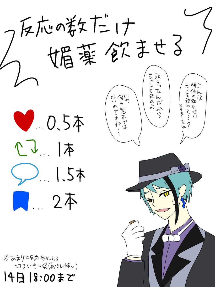 villager_fenval's tweet image. というわけで！やります！
概要は画像の通り！さすがに来ても二桁だとは思ってるんですが、もしもを考えたら怖いので、あまりに反応来たら多分一旦鍵かけるかも…身バレが怖い💦
募集は14日の18時まで！