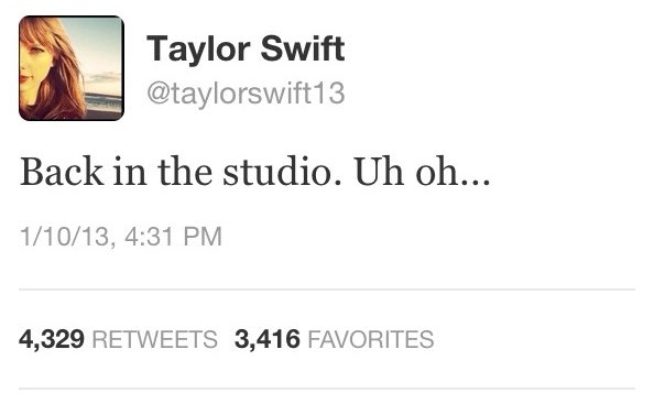 haylorlovebot's tweet image. 13 years ago today, taylor tweeted this; 6 days after her and harry broke up 𝄞⨾𓍢ִ໋