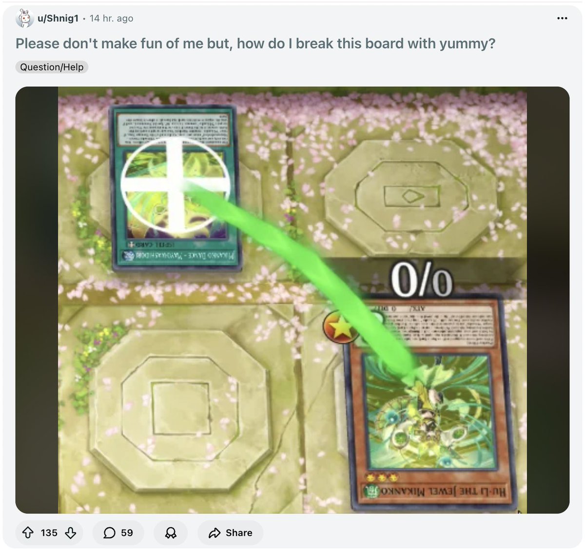 TrevorAllenMD's tweet photo. Mikanko is so funny.

You can normal summon a 0 attack monster, equip it with a spell, and make decent players with the best deck in the game think:

🤔💭 "... wait do I have an out for this?" https://t.co/IxkQyxvWM3