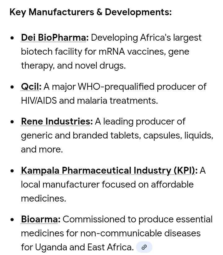 AidenOwa's tweet photo. Below are examples of pharmaceutical companies in Uganda making sure Uganda can receive treatment at alow cost.
#WhyUgStillNeedsM7 #ProtectingTheGains #MOHWorks #VoteM72026 https://t.co/zrFWRdvbG4