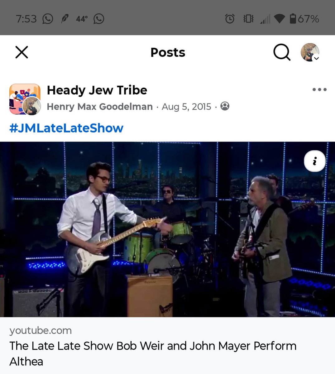 Seeing Bob Weir connect with John Mayer on the Late Late Show and for it to help lead to the creation of Dead &amp; Company I think is such an amazing story. NFA