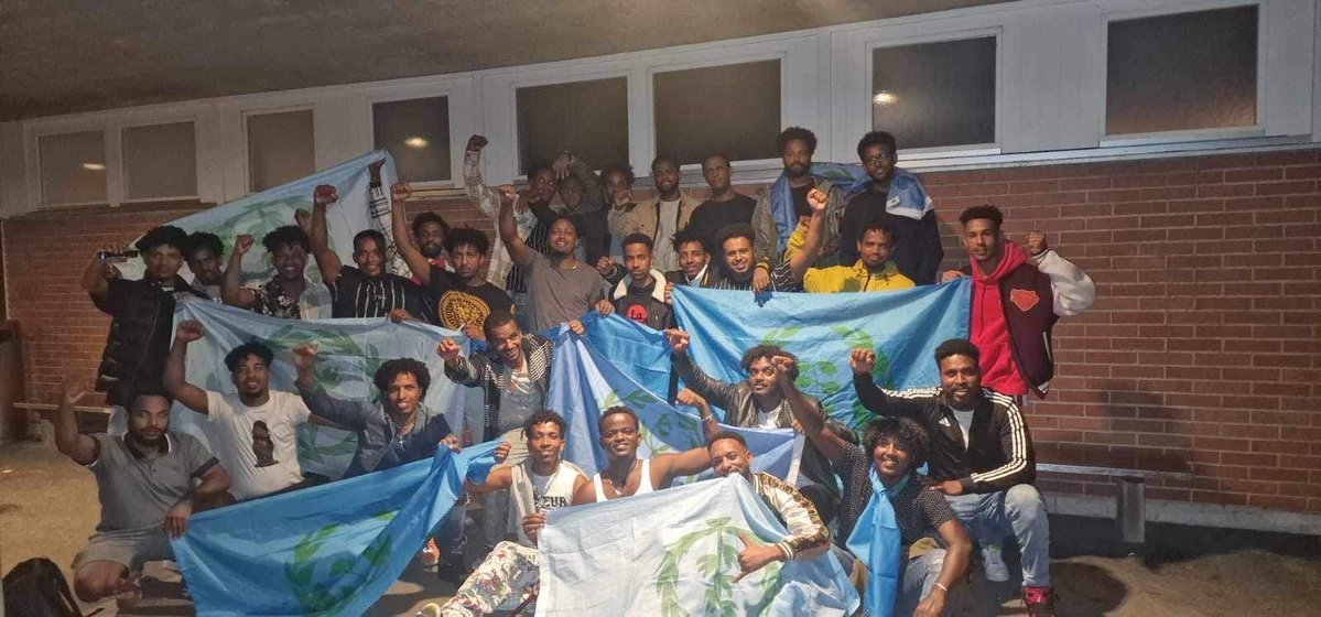 Brigade N’Hamedu #BlauweRevolutie
- Begonnen als een door jongeren gedreven, actiegerichte groep in de Eritrese diaspora (voornamelijk recente vluchtelingen en leden van de tweede generatie).

- De groep verwierf bekendheid door het verstoren van pro-regeringsgezinde culturele