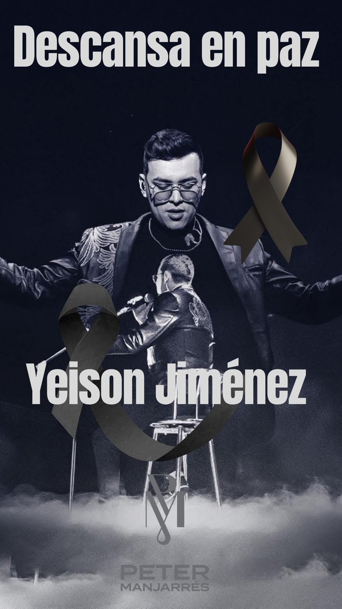 PeterManjarres's tweet image. Hoy la música está de luto.
Mi abrazo solidario y mis más sinceras condolencias para la familia de Yeison Jiménez.
Que Dios les dé fortaleza y consuelo en este momento tan difícil. 🙏