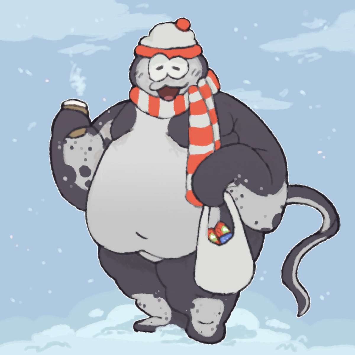 smokyjax's tweet image. Big man for da splatfest....I'm not even on his team i just wanted to draw an anthro version of him....❄️