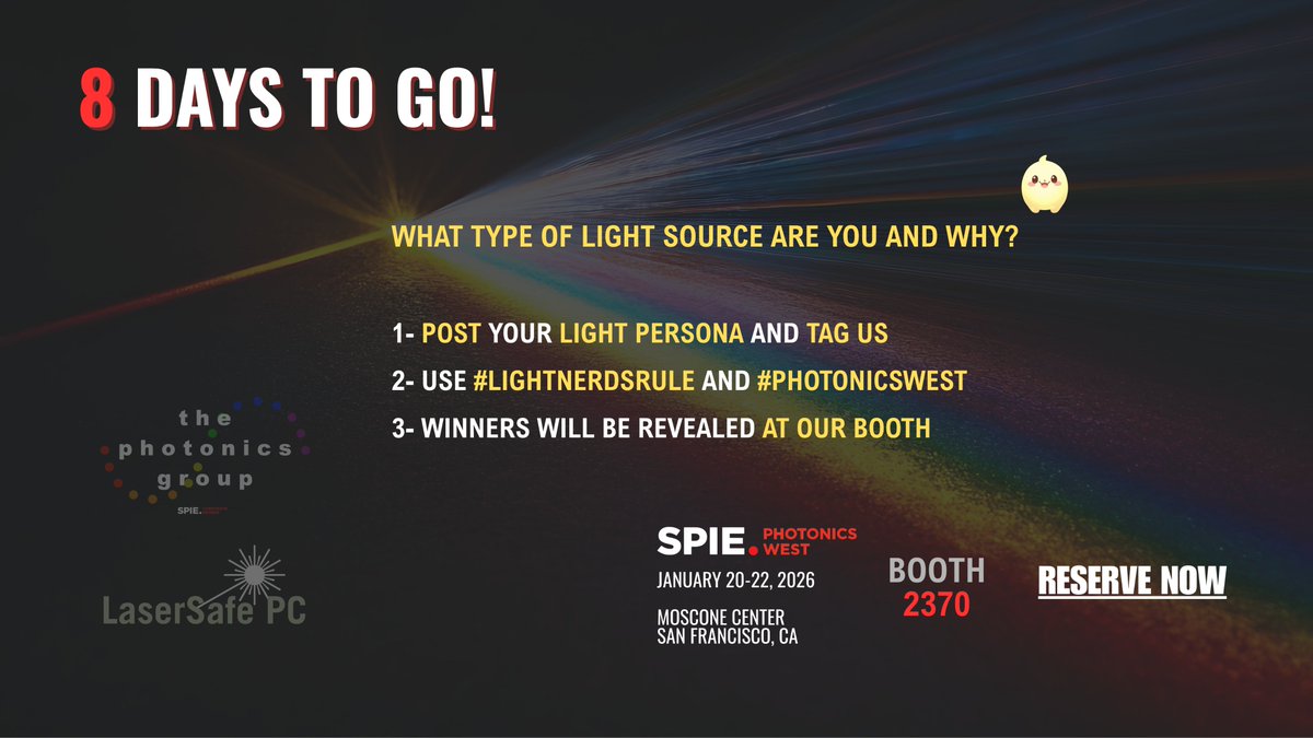 ThePhoGrp's tweet photo. #BeTheLight #PhotonicsWest2026 #LaserSafety #LightScience #LightNerdsRule https://t.co/MLNmuPllhX