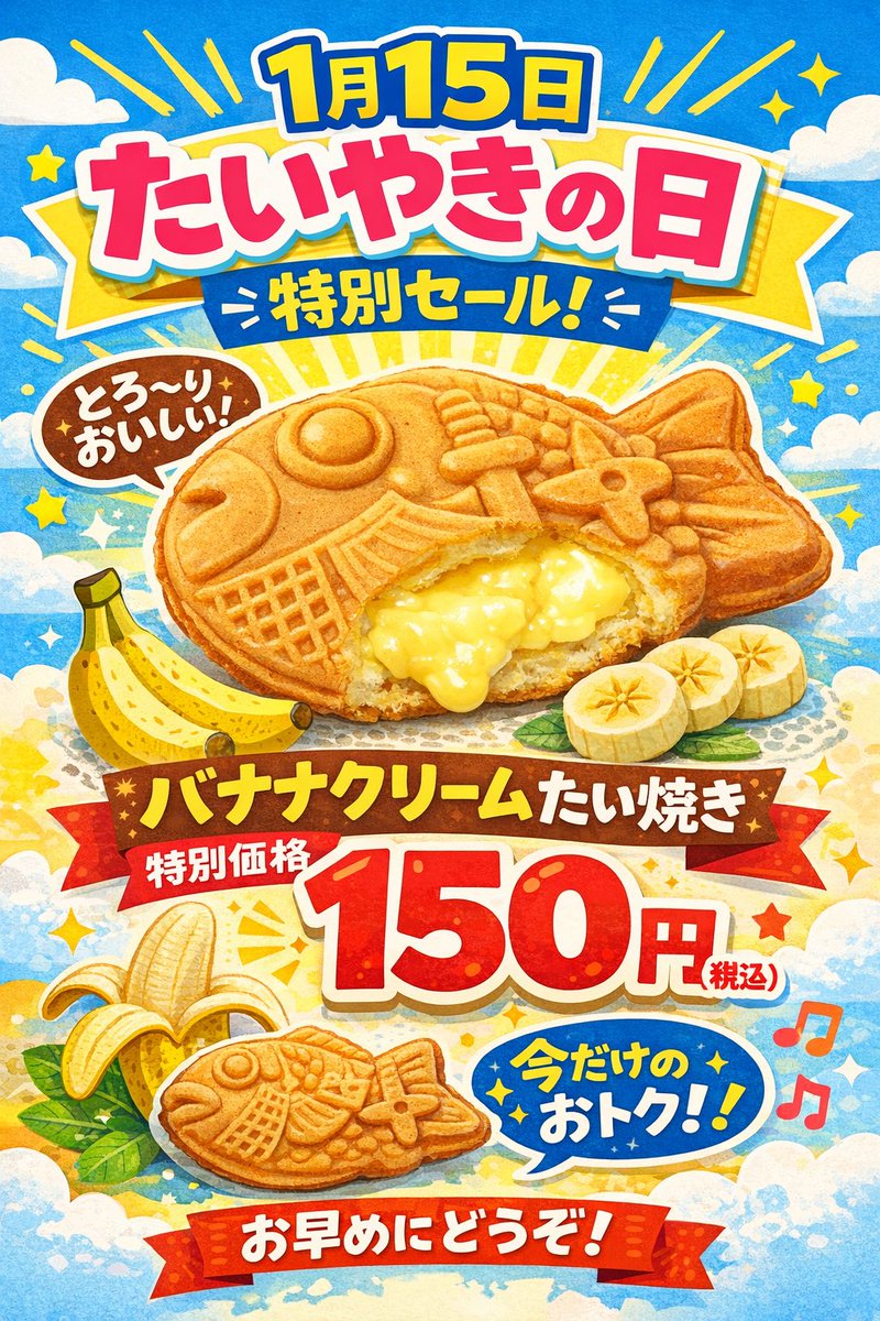 ︎✿たい焼き型 バナナ焼き型 セット売り！マニア必見！手入れ済み☆d('∀'*) 東京都・浅草で創作タイヤキ「チョコバナナ忍者たい焼」を限定発売