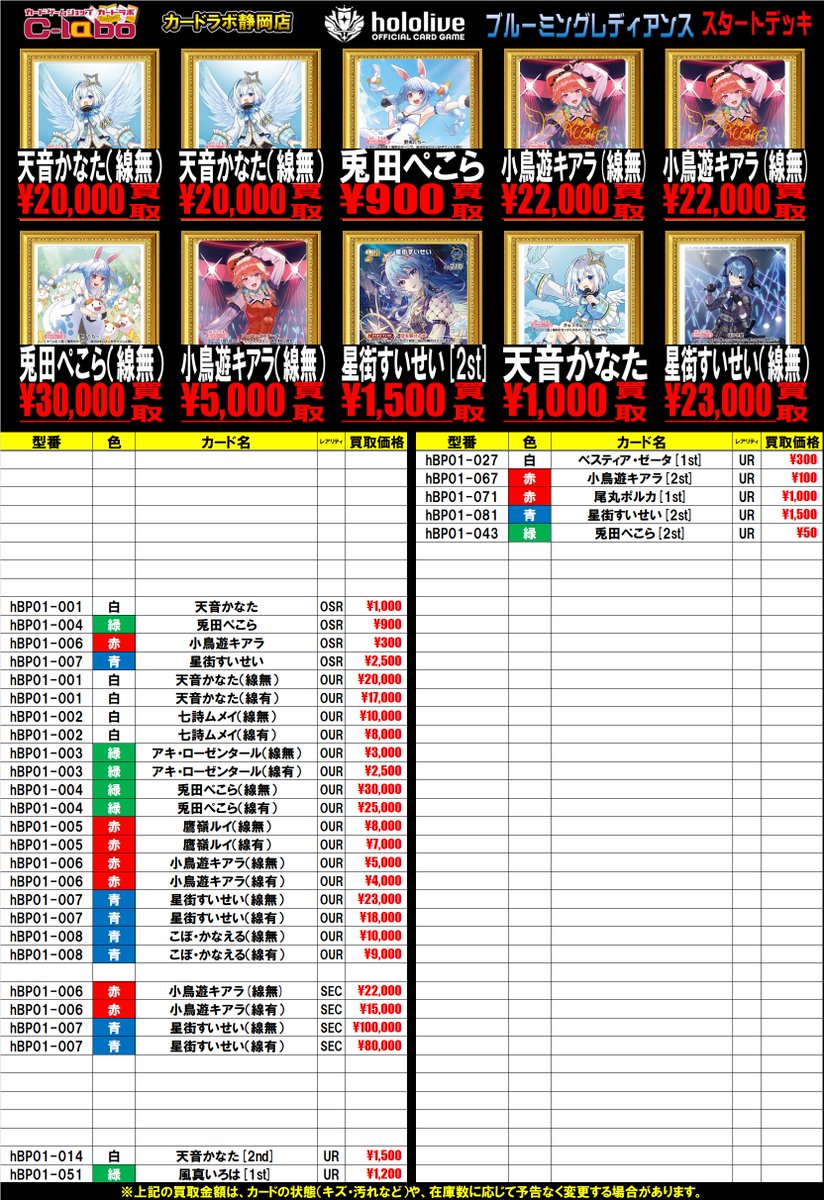 ホロライブOCG 買取情報】 ホロカの買取募集中！！ 何枚でもご査定可能