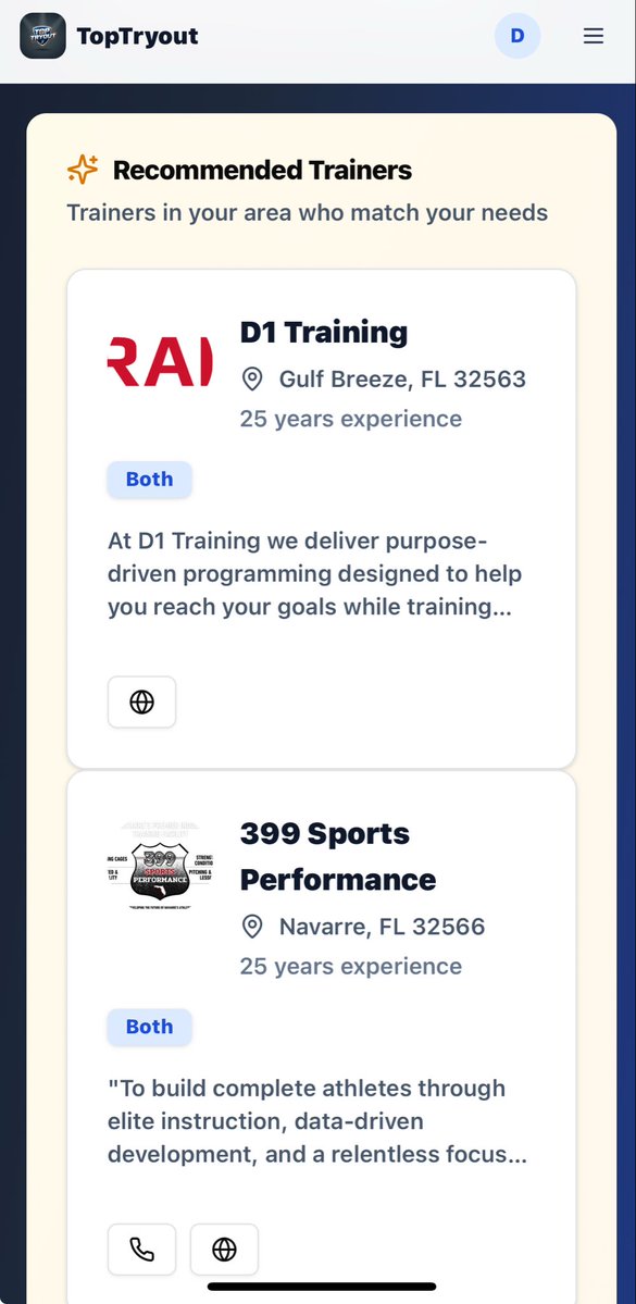 TopTryout's tweet image. Calling all sports trainers. We are building our database and need you to join or comment a link to your website. The AI will drive  users to your website or social media page. It’s completely FREE. TopTryout.com #baseball #softball #sports.