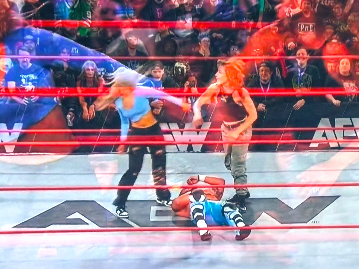 oralcarter's tweet photo. What an opening match

#AEWCollision #SkyFlight vs #DeathRiders!

During the trios match, Steel kept Marina from interfering 

Post-match, #MarinaShafir gets in #ZaydaSteel’s face, Zayda doesn’t back down https://t.co/bSR4rEcmfV