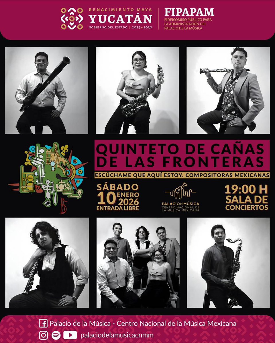 Quinteto de Cañas de Las Fronteras en la Sala de Conciertos del Centro Nacional de la Música Mexicana - Palacio de la Música 🎶