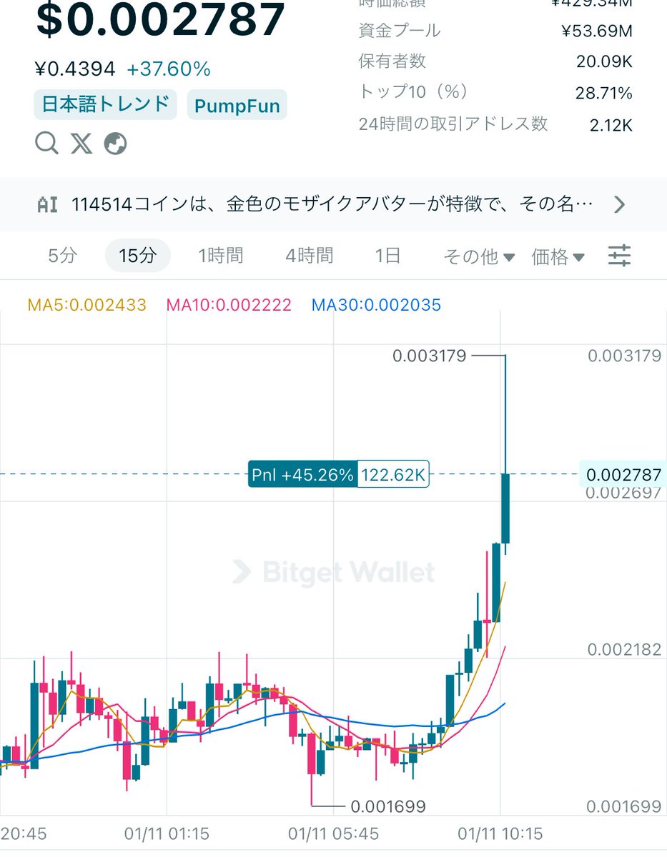 114514コイン、1/14に向けて急騰してるのガチ草