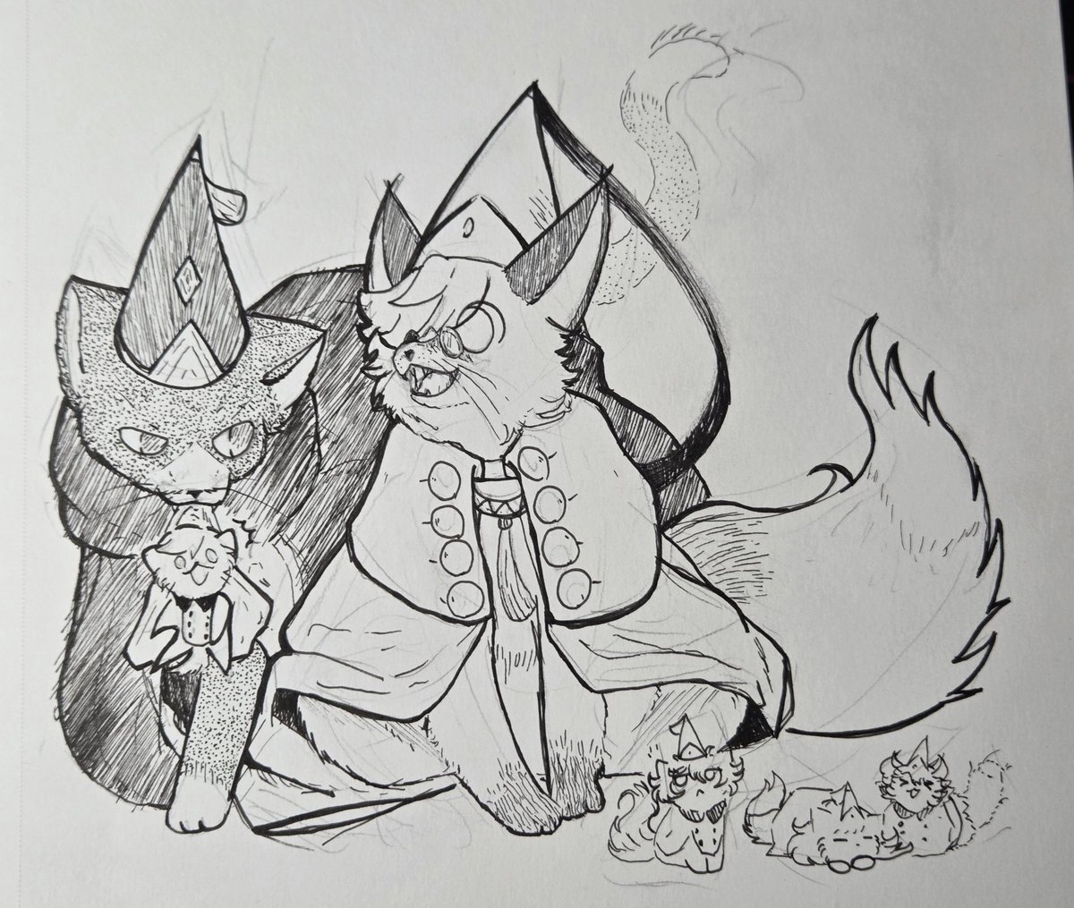 The cute lil cat family  doodle
🐾

#とんがり帽子のアトリ絵
#MyWitchHatAtelierArt
#Δ帽子